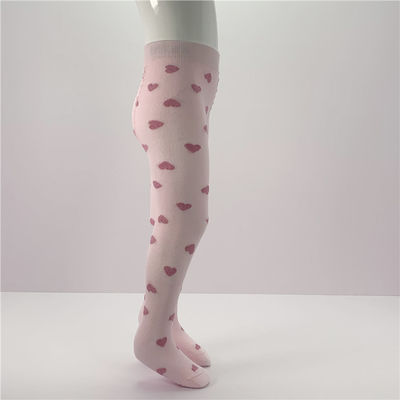ピンクハートで呼吸できる綿の快適な赤ちゃん女の子のタイツ