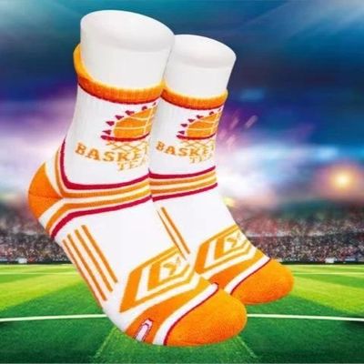 レギュラースタイルの 高級オレンジ アスリート靴下 ストレッチコンフォート 防滑サッカー