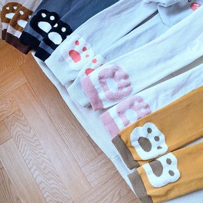 厚い綿で3D耳と可愛い動物パターンの快適なカジュアルベビータイツ
