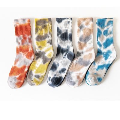 UNISEX 37-44 EU サイズ ネクタイ 染料 薄い キャンディー カラー プリント カスタム 綿 チューブ スポーツ 靴下