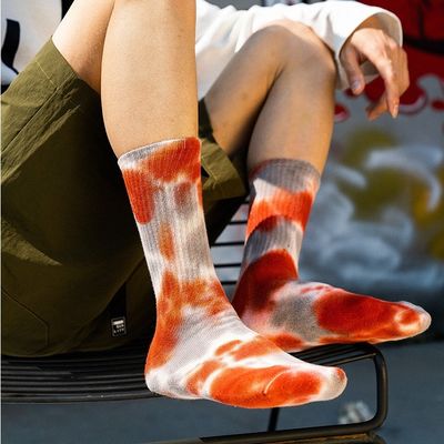 UNISEX 37-44 EU サイズ ネクタイ 染料 薄い キャンディー カラー プリント カスタム 綿 チューブ スポーツ 靴下