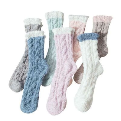 厚い防滑靴下 女性用 快適で透ける 冬用 暖房用 床靴下