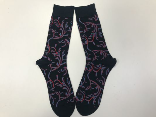 CREWスタイル イエロードットプリント 男性用綿靴下 レトロ&amp;ラグジュアリーデザイン